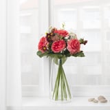 SMYCKA Bouquet artificiale, rosa scuro, 50 cm