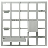 SNICKRA Set pannello portaoggetti, 8 pezzi, grigio-verde, 38x38 cm