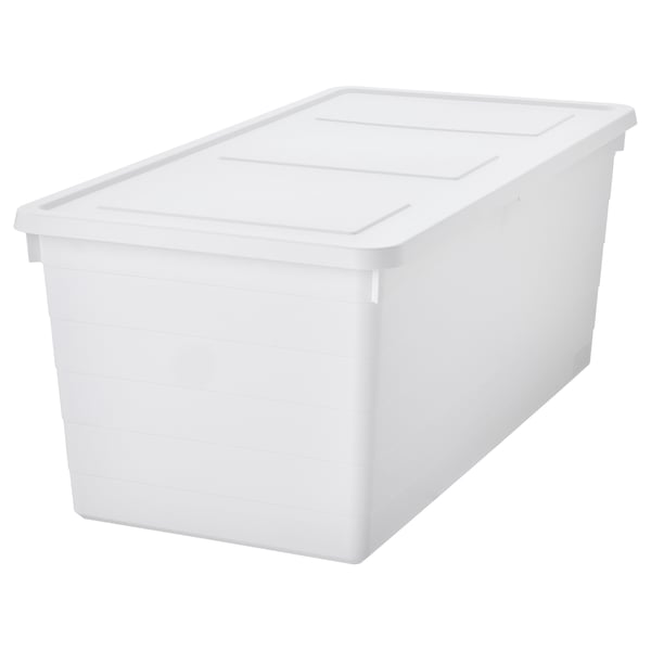 SOCKERBIT Contenitore con coperchio, bianco, 38x76x30 cm