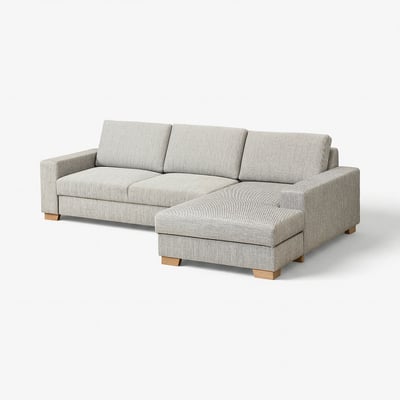 SÖRVALLEN Divano a 3 posti, con chaise-longue, destra/Viarp beige/marrone