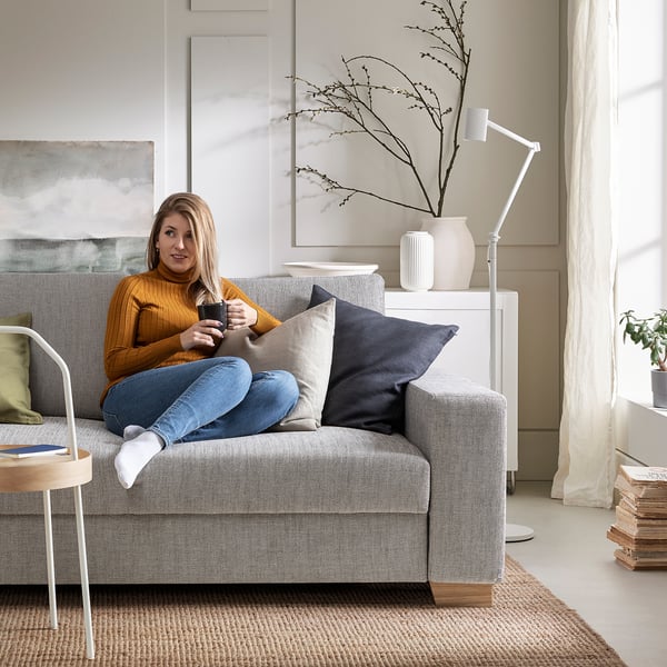 SÖRVALLEN Divano a 3 posti, Viarp beige/marrone