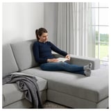 SÖRVALLEN Divano a 4 posti, con chaise-longue, destra/Tallmyra nero/bianco