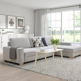 SÖRVALLEN Divano a 4 posti, con chaise-longue, destra/Tallmyra nero/bianco