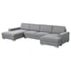 Opzione: SÖRVALLEN Divano a 4 posti con chaise-longue, Lejde grigio/nero