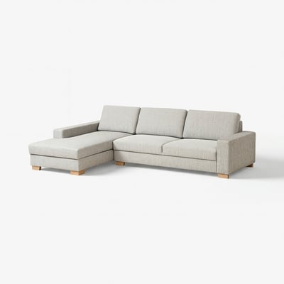 SÖRVALLEN Divano a 4 posti, con chaise-longue, sinistra/Viarp beige/marrone