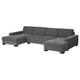 SÖRVALLEN Divano a 4 posti con chaise-longue, Tallmyra grigio fumo