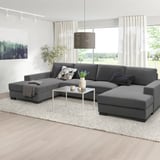 SÖRVALLEN Divano a 4 posti con chaise-longue, Tallmyra grigio fumo