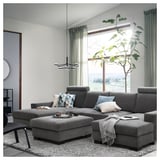 SÖRVALLEN Divano a 4 posti con chaise-longue, Tallmyra grigio fumo