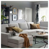 SÖRVALLEN Divano a 4 posti con chaise-longue, Tallmyra nero/bianco