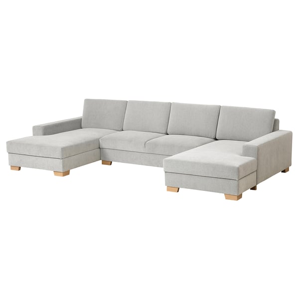 SÖRVALLEN Divano a 4 posti con chaise-longue, Tallmyra nero/bianco