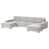 SÖRVALLEN Divano a 4 posti con chaise-longue, Tallmyra nero/bianco