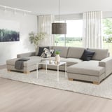 SÖRVALLEN Divano a 4 posti con chaise-longue, Viarp beige/marrone