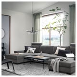 SÖRVALLEN Divano a 5 posti, con chaise-longue/Tallmyra grigio fumo