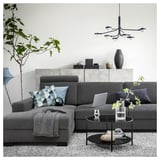 SÖRVALLEN Divano a 5 posti, con chaise-longue/Tallmyra grigio fumo