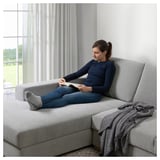 SÖRVALLEN Divano a 5 posti, con chaise-longue/Tallmyra nero/bianco