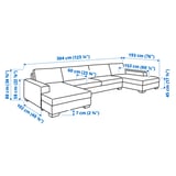 SÖRVALLEN Divano a 5 posti, con chaise-longue/Tallmyra nero/bianco