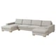 SÖRVALLEN Divano a 5 posti, con chaise-longue/Viarp beige/marrone