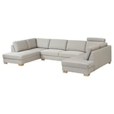 SÖRVALLEN Divano a U, 5 posti, terminali aperti/Viarp beige/marrone