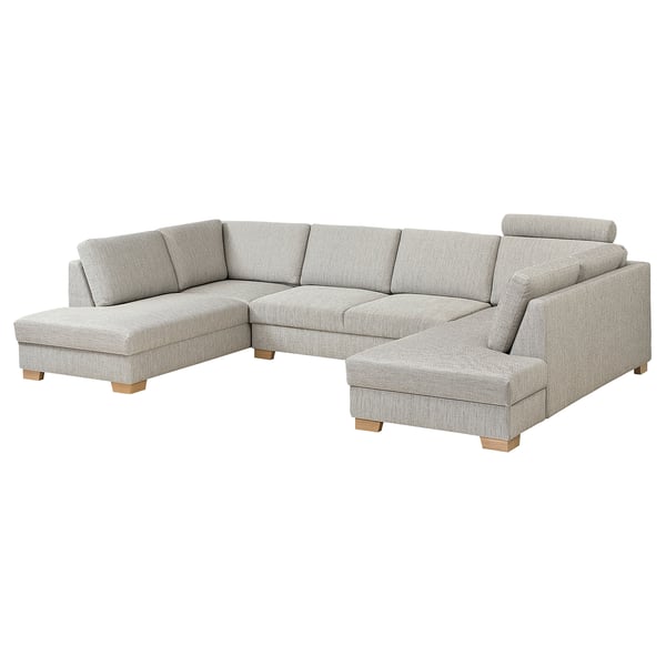 SÖRVALLEN Divano a U a 4 posti, Viarp beige/marrone