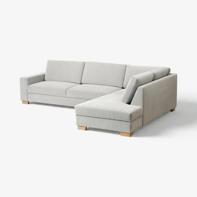 SÖRVALLEN Divano angolare a 4 posti, terminale aperto, destro/Tallmyra nero/bianco