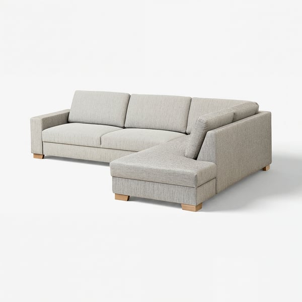 SÖRVALLEN Divano angolare a 4 posti, terminale aperto, destro/Viarp beige/marrone