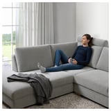 SÖRVALLEN Divano angolare a 5 posti, con chaise-longue, destra/Tallmyra nero/bianco