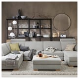 SÖRVALLEN Divano angolare a 5 posti, con chaise-longue, destra/Tallmyra nero/bianco