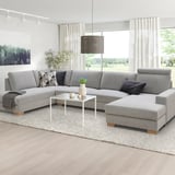 SÖRVALLEN Divano angolare a 5 posti, con chaise-longue, destra/Tallmyra nero/bianco