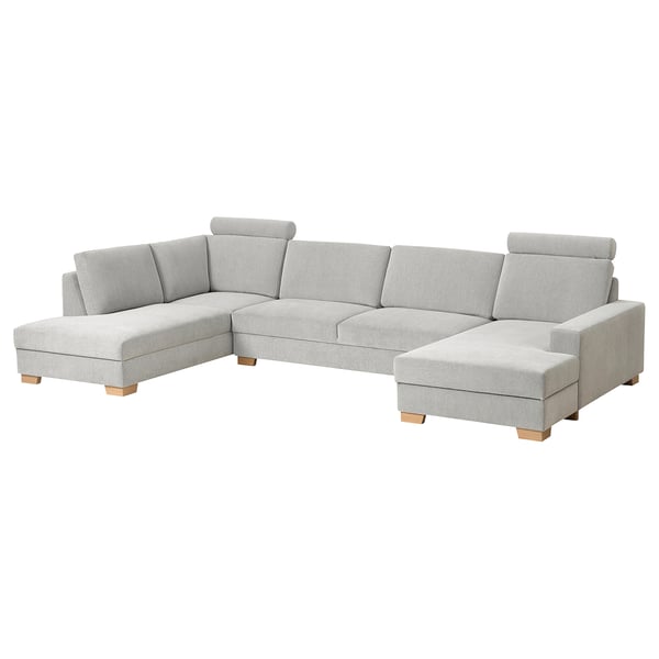 SÖRVALLEN Divano angolare a 5 posti, con chaise-longue, destra/Tallmyra nero/bianco