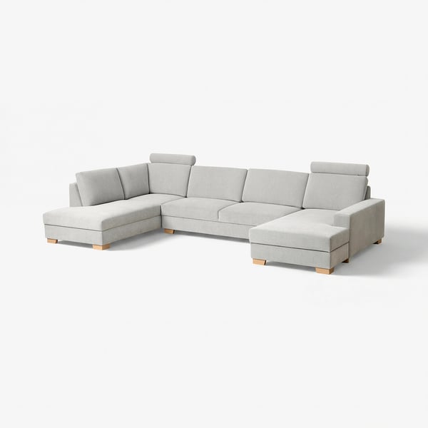 SÖRVALLEN Divano angolare a 5 posti, con chaise-longue, destra/Tallmyra nero/bianco