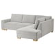 SÖRVALLEN Divano letto angolare, 3 posti, terminale aperto, destro/Tallmyra nero/bianco