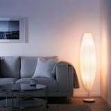 SOLLEFTEÅ Lampada da terra, ovale bianco