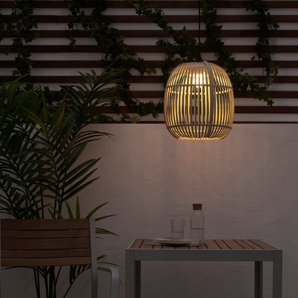 SOLVINDEN Lampada a sospensione a LED, da esterno/ovale, 37 cm