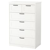 SONGESAND Cassettiera con 6 cassetti, bianco, 82x126 cm