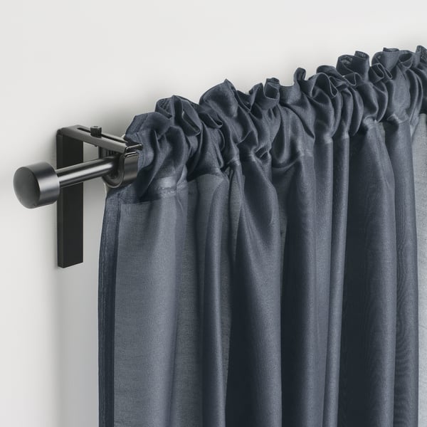 STENFRÖ Tenda sottile, 2 teli, blu scuro/con nastro arricciatende, 145x300 cm