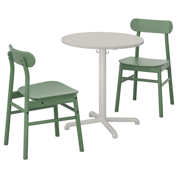 Tavolo E 2 Sedie Stensele Rönninge Grigio Chiaro Grigio Chiaro Verde