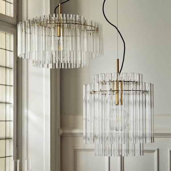 STOCKHOLM 2025 Lampada a sospensione, vetro/ottonato, 38 cm