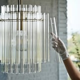 STOCKHOLM 2025 Lampada a sospensione, vetro/ottonato, 38 cm