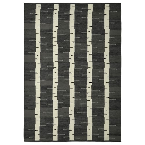 STOCKHOLM 2025 Tappeto, tessitura piatta, grigio/bianco/nero tessuto a mano, 170x240 cm