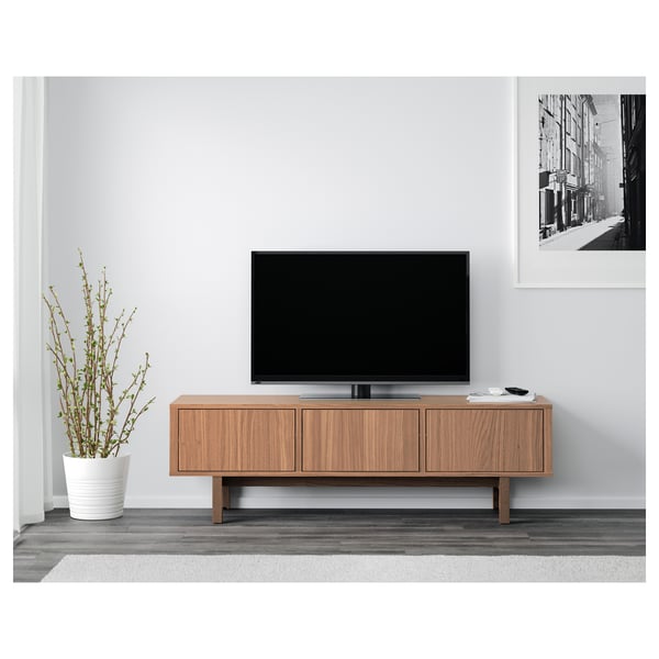 STOCKHOLM Mobile TV, impiallacciatura di noce, 160x40x50 cm