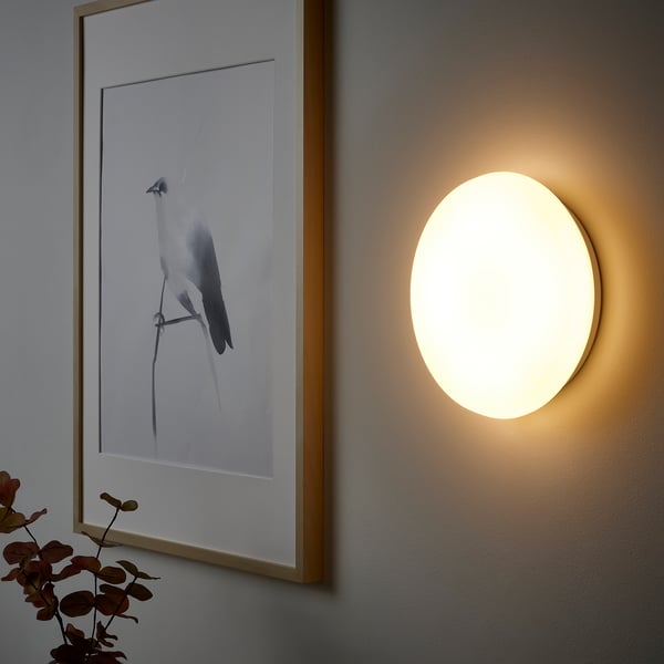 STOFTMOLN Lampada da soffitto/parete a LED, smart intensità regolabile wireless/bianco caldo bianco, 24 cm