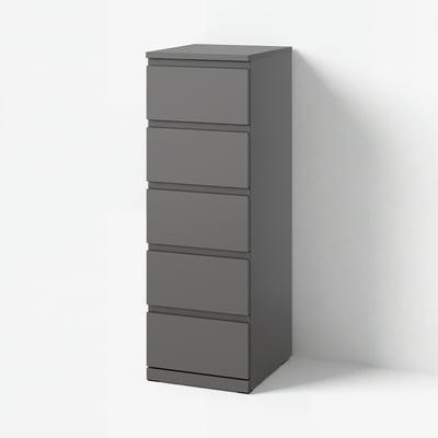STORKLINTA Cassettiera con 5 cassetti, grigio scuro, 40x50x120 cm