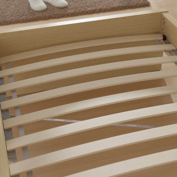 STORKLINTA Struttura letto, effetto rovere/Luröy, 90x200 cm