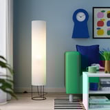 STRANDAD Lampada da terra, bianco/nero