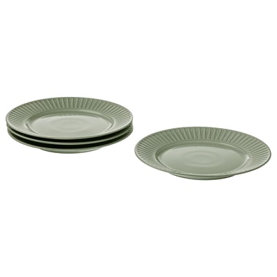STRIMMIG Piatto, gres grigio pallido-verde, 27 cm