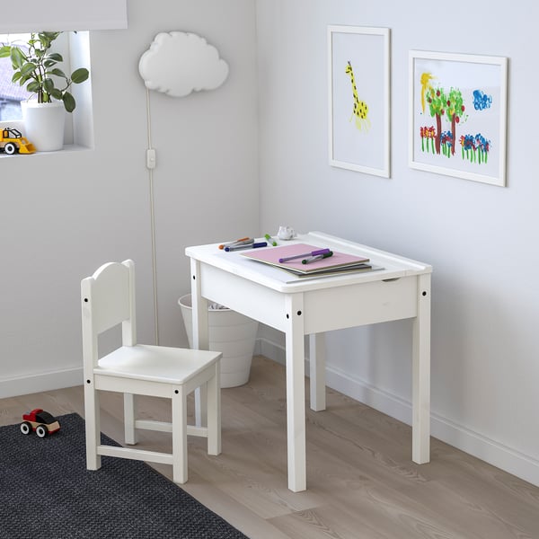 SUNDVIK Scrivania per bambini, bianco, 60x45 cm