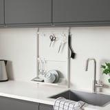 SUNNERSTA Set di accessori per la cucina, senza forare con il trapano/scolapiatti/gancio