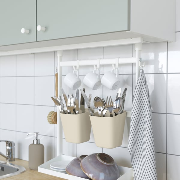 SUNNERSTA Set di accessori per la cucina, senza forare con il trapano/scolapiatti/gancio