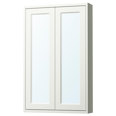 TÄNNFORSEN Mobile a specchio con ante, bianco, 60x15x95 cm