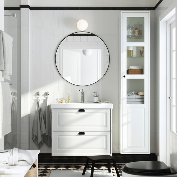 TÄNNFORSEN / ORRSJÖN Mobile lavabo/cassetti/lavabo/misc, bianco, 82x49x69 cm